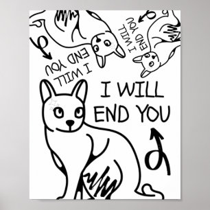 Affiche Je vous terminerai, Gamer Funny Minimal Mignonne C