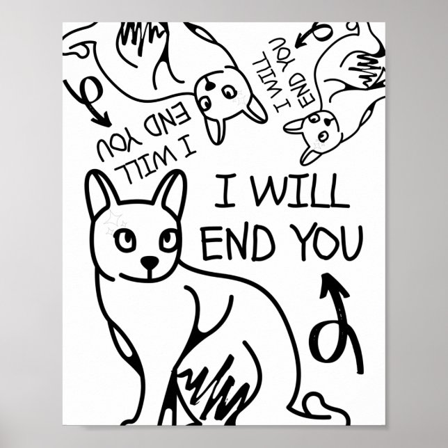 Affiche Je vous terminerai, Gamer Funny Minimal Mignonne C (Devant)