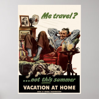 Affiche Je Voyage Pas Cet Été Vacances À La Maison
