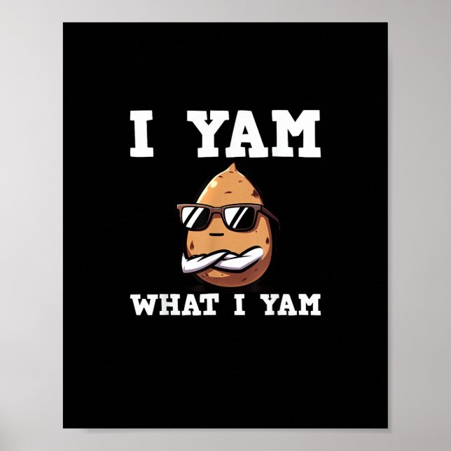 Affiche Je Yam Ce Que Je Yam Humour V-Neck (Devant)