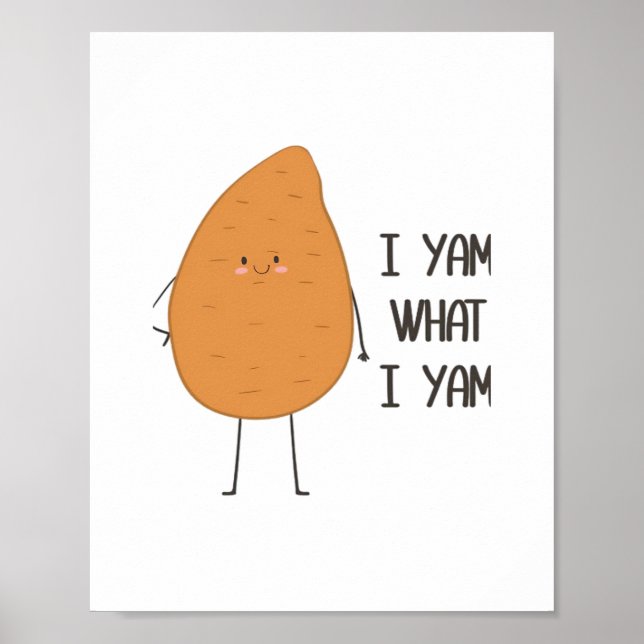 Affiche Je Yam Ce Que Je Yam ! Super Yam Vegetable Pun (Devant)