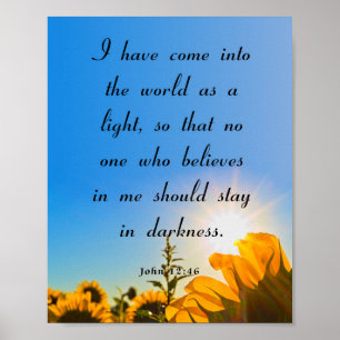 Affiche Jean 12:46, Verse de la Bible