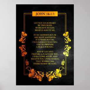Affiche Jean 14:1-3 Verse de la Bible