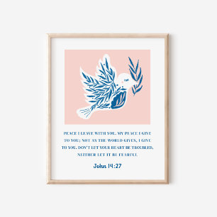 Affiche Jean 14:27 Verset Biblique Art Chrétien