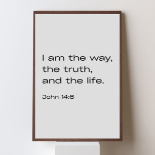 Affiche Jean 14:6 – Verset biblique minimaliste