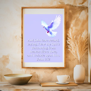 Affiche Jean 1:32 Descending Dove Purple Christian