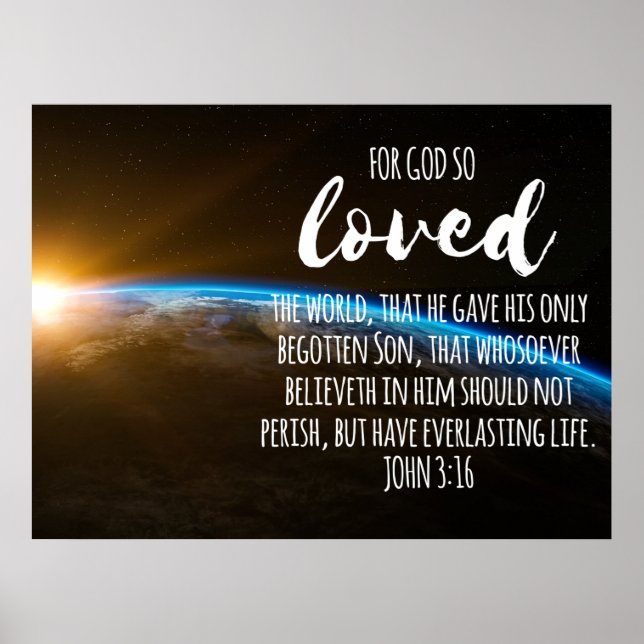 Affiche Jean 3:16 Bible Verse Christian (Devant)