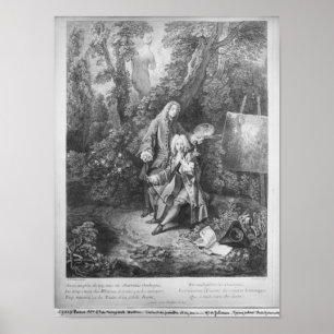 Affiche Jean Antoine Watteau et Monsieur d'ami