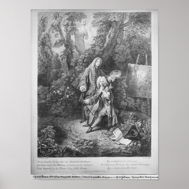 Affiche Jean Antoine Watteau et son ami Monsieur (Devant)