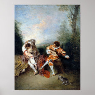 Affiche Jean-Antoine Watteau La Surprise