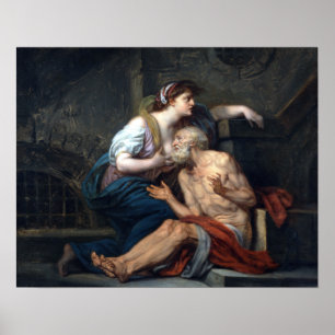 Affiche Jean-Baptiste Greuze Cimon et charité Pero-Romaine