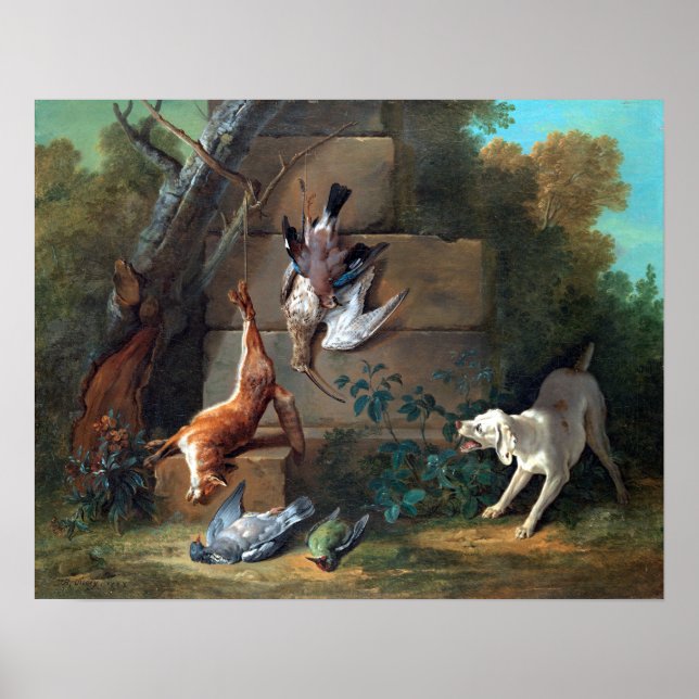 Affiche Jean-Baptiste Oudry Chien Garder Le Jeu Des Morts (Devant)