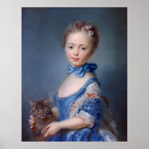 Affiche Jean-Baptiste Perronneau : Fille avec Kitten