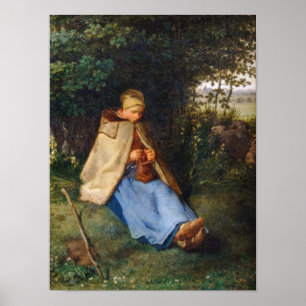 Affiche Jean-François Millet - Le Knitter