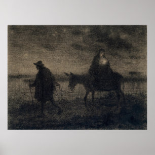Affiche Jean-François Millet - Le Vol En Egypte