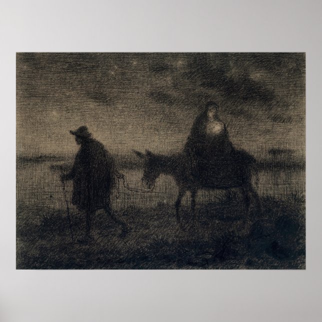 Affiche Jean-François Millet - Le Vol En Egypte (Devant)