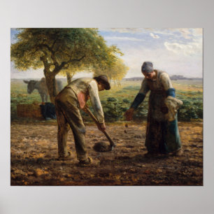Affiche Jean-François Millet - Planteurs de pommes de terr