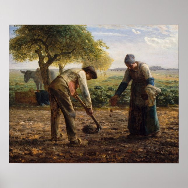 Affiche Jean-François Millet - Planteurs de pommes de terr (Devant)