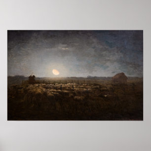 Affiche Jean-Francois Millet - Plié, Lune 1872