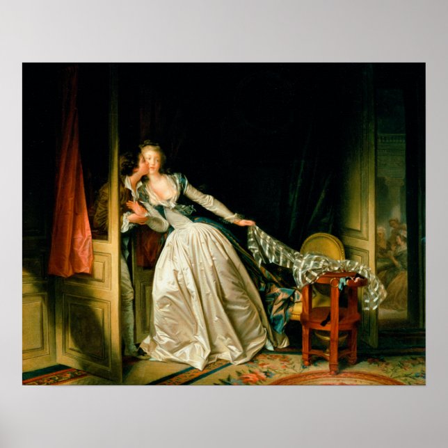 Affiche Jean-Honore Fragonard : Le baiser volé (Devant)