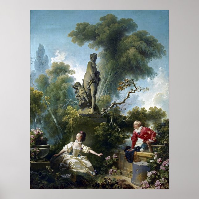 Affiche Jean-Honoré Fragonard Le progrès de l'amour (Devant)