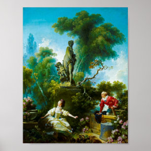 Affiche Jean-Honore Fragonard : Le progrès de l'amour.