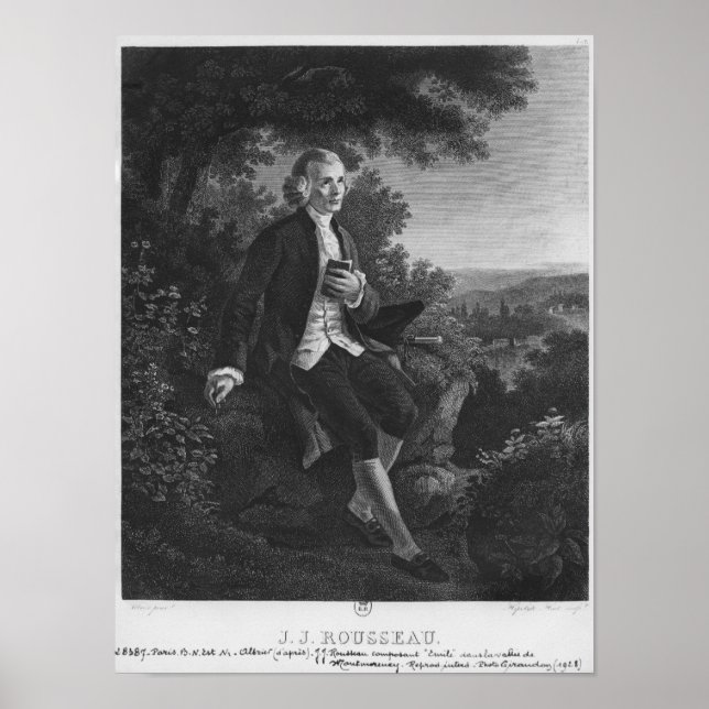 Affiche Jean-Jacques Rousseau compositeur "Emile" (Devant)