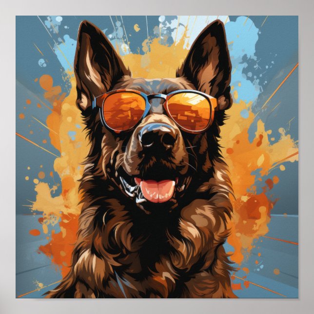 Affiche Jean-Leandro les Malinois belges mangent un flip-F (Devant)