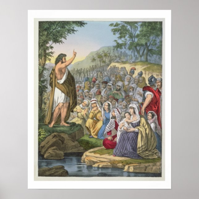 Affiche Jean Prêcher dans le désert, d'un pri biblique (Devant)