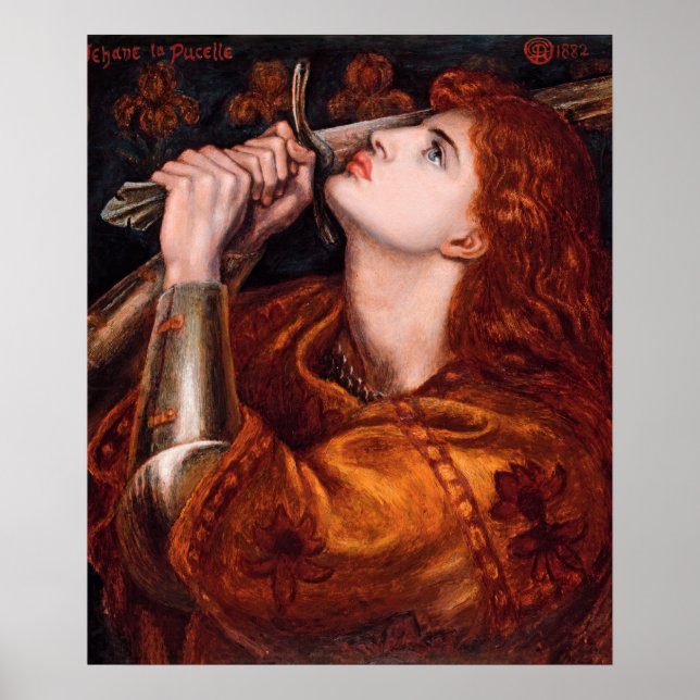 Affiche Jeanne d'Arc par Dante Gabriel Rossetti (Devant)