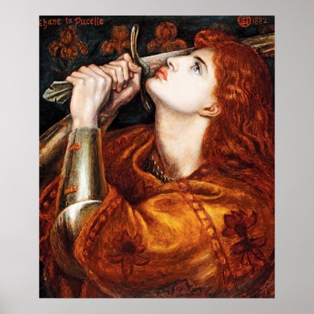 Affiche Jeanne d'Arc peint par Dante Gabriel Rossetti (Devant)
