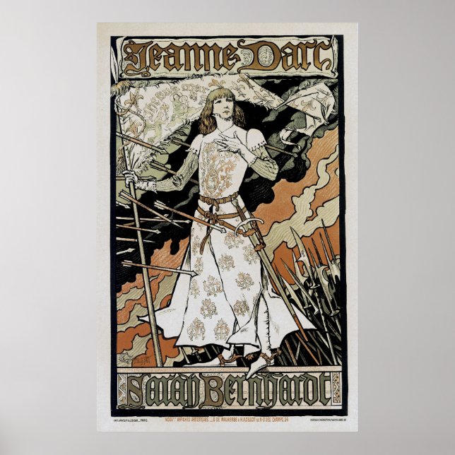 Affiche Jeanne d'Arc ~ Sarah Bernhardt (Devant)