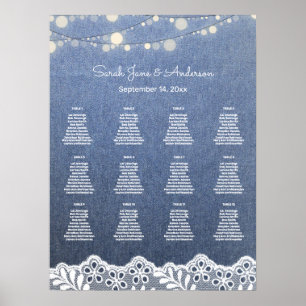 Affiche Jeans, dentelle, String Lights Mariage Sein Chart