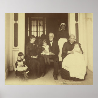 Affiche Jefferson Davis et trois générations par E. Wilson
