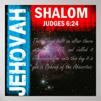 Affiche Jéhovah Shalom - Dieu ma paix