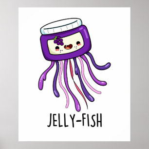 Affiche Jelly-fish Drôle Jelly Jar Pun