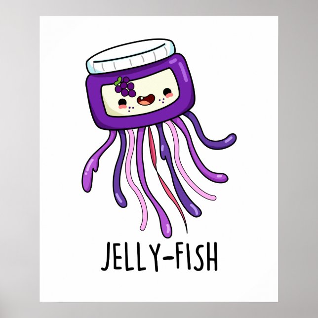 Affiche Jelly-fish Drôle Jelly Jar Pun (Devant)