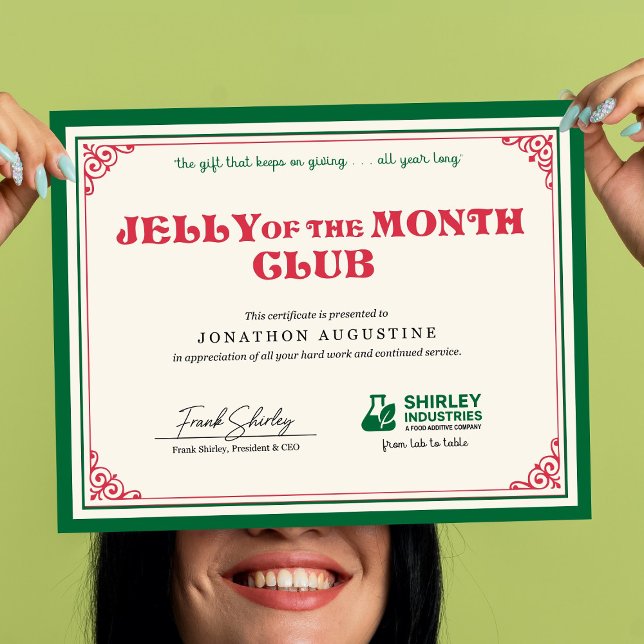 Affiche Jelly of the Month Certificate (Créateur téléchargé)