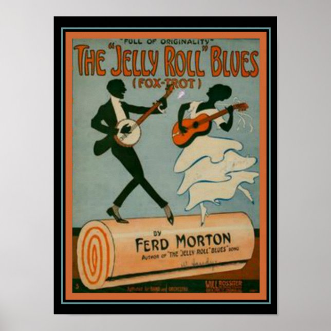 Affiche "Jelly Roll Blues" Fox Trot Sheet Music Couverture (Devant)