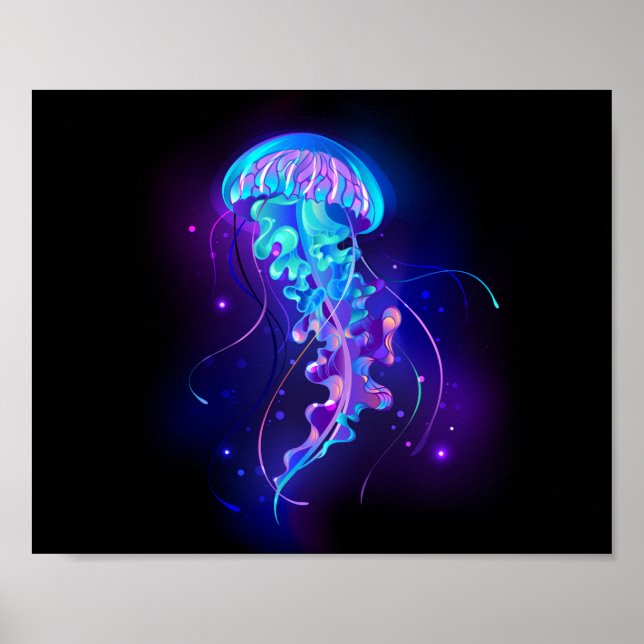 Affiche Jellyfish éclatante couleur (Devant)