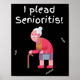 Affiche J'Emmène Les Senioristes. Vieille Femme Âgée Il