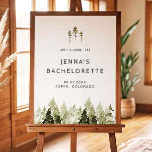 Affiche JENNA Pine Tree Mountain Woods Camp Bachelorette