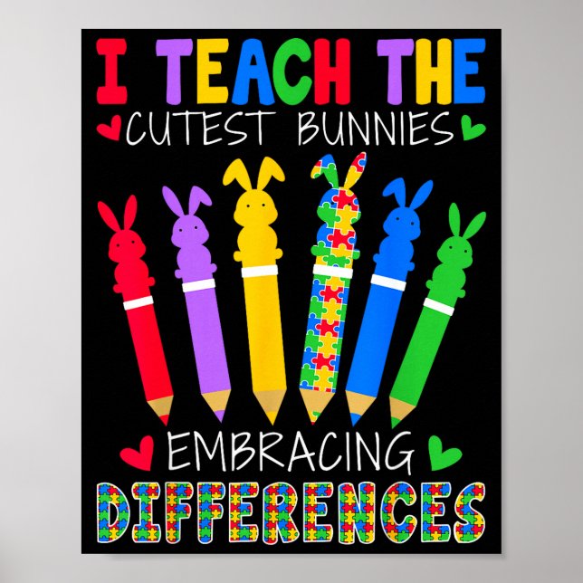 Affiche J'enseigne aux plus mignons lapins - Professeur d' (Devant)