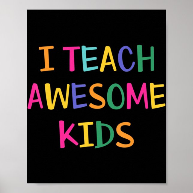 Affiche J'Enseigne Awesome Enfants Enseignant Autisme (Devant)