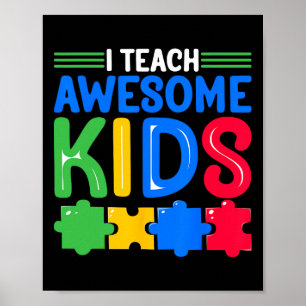 Affiche J'Enseigne Enfants Awesome - Autisme Éducation Spé
