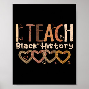 Affiche J'enseigne l'histoire noire Crayon cœur Afro Afric