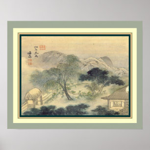 Affiche Jeong Seon Literati Landscape 18th Century-16x20