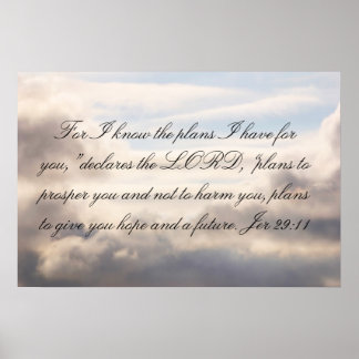 Affiche Jer 29:11 : Car je connais les plans