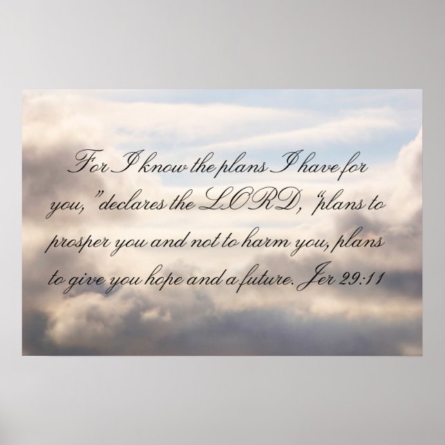 Affiche Jer 29:11 : Car je connais les plans (Devant)