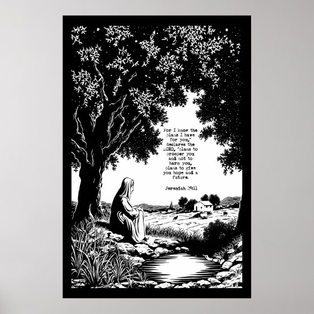 Affiche Jeremiah 29 11 Art Print Peaceful Scripture (Devant)